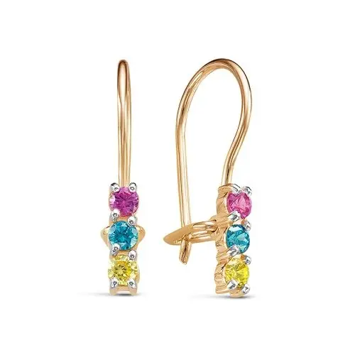 Серьги детские из красного золота