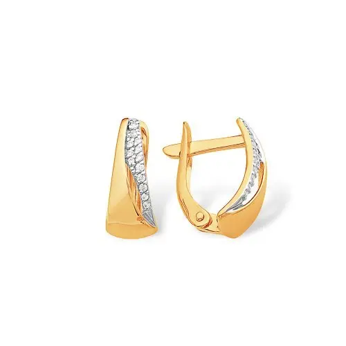 Серьги с английским замком из красного золота