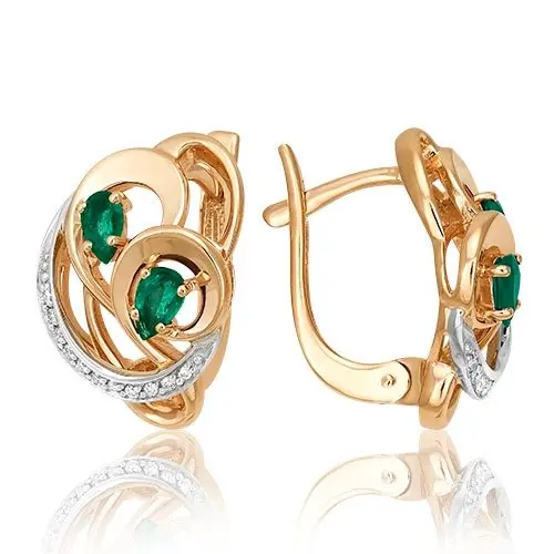 Серьги с английским замком из красного золота