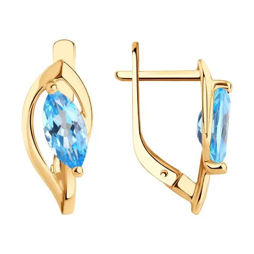 Серьги с английским замком из красного золота