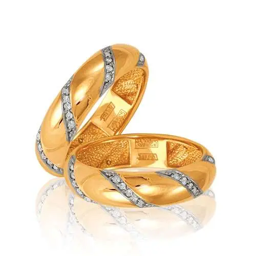 Кольцо обручальное из красного золота вид 1