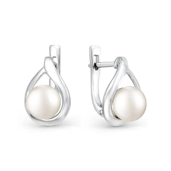 Серьги с английским замком из серебра