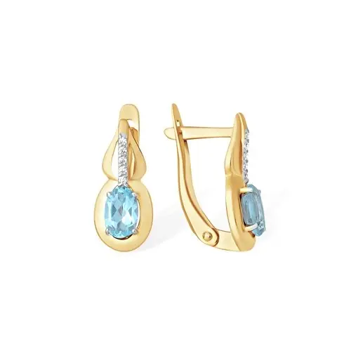 Серьги с английским замком из красного золота