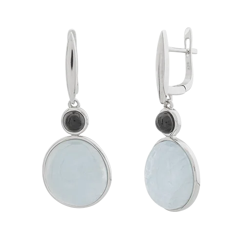 Серьги подвесные из серебра