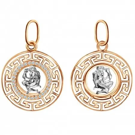 Подвеска знак зодиака из красного золота