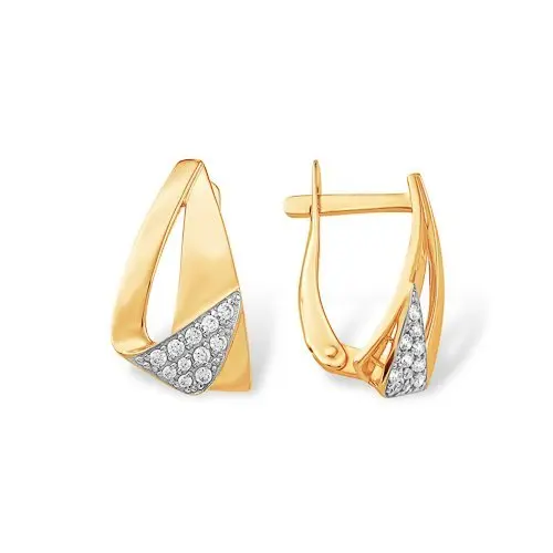Серьги с английским замком из красного золота