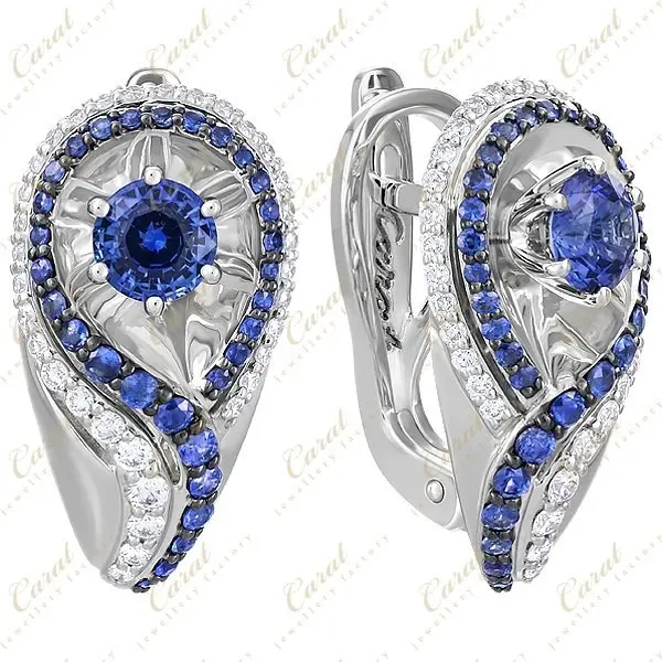 Серьги с английским замком из белого золота