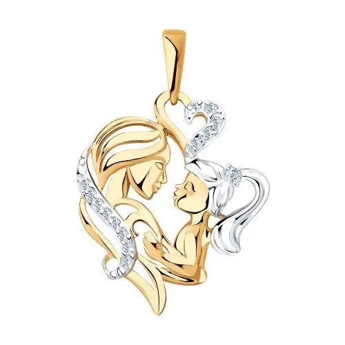 Подвеска декоративная из комбинированного золота