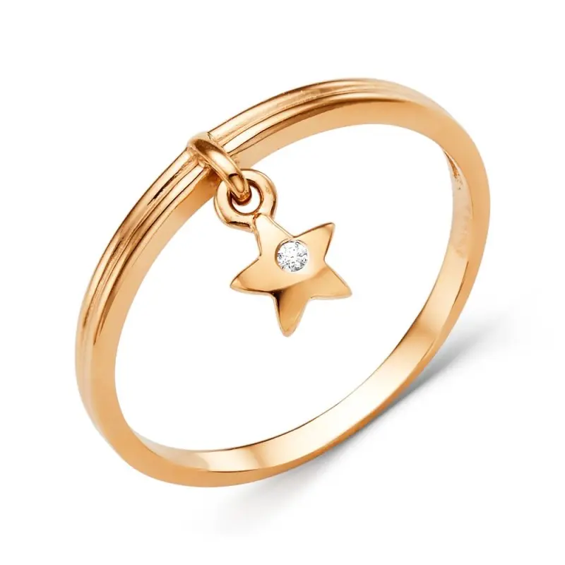 Кольцо декоративное из красного золота