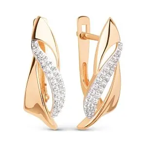 Серьги с английским замком из красного золота