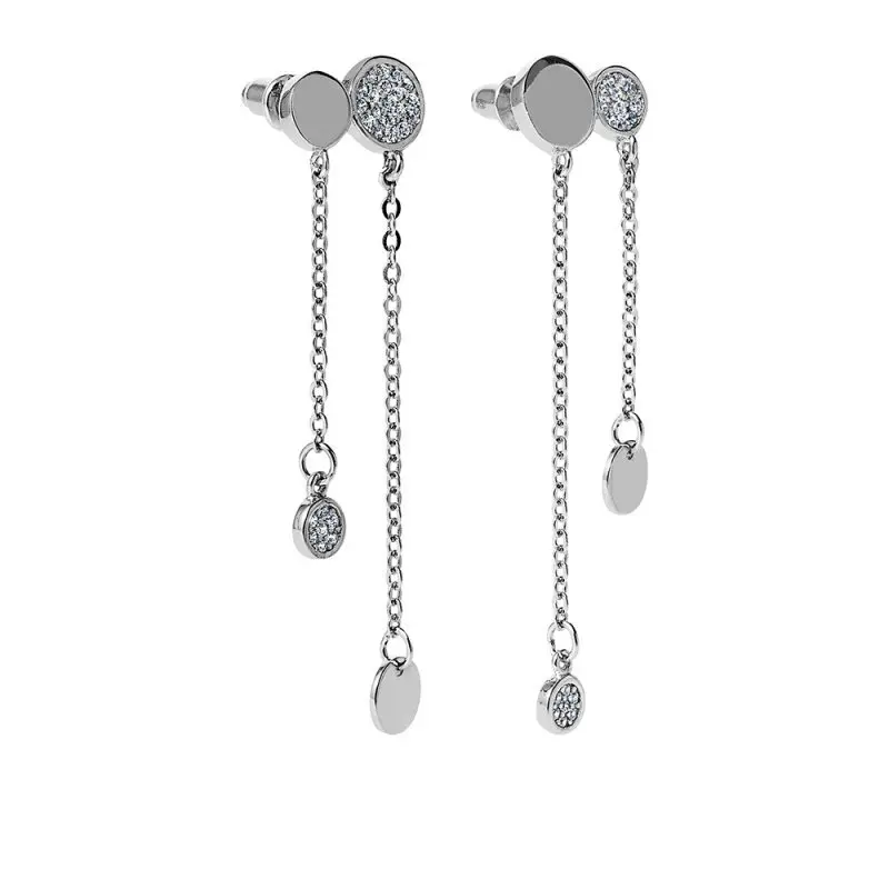 Серьги подвесные из серебра