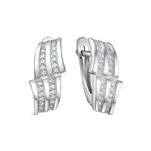 Серьги с английским замком из серебра