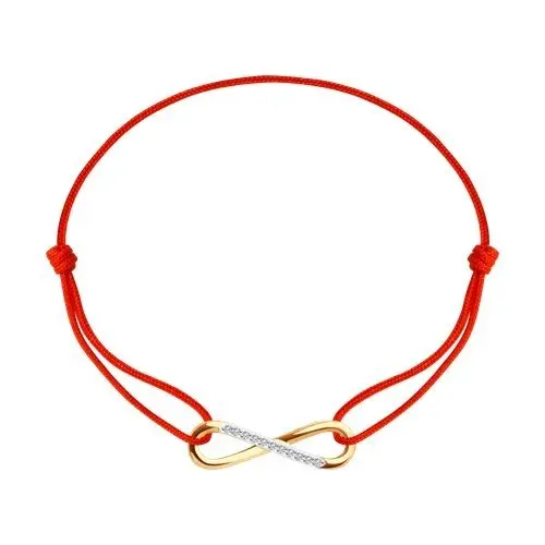 Браслет шнурок из красного золота