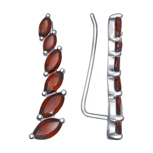 Серьги зажимы из серебра вид 1