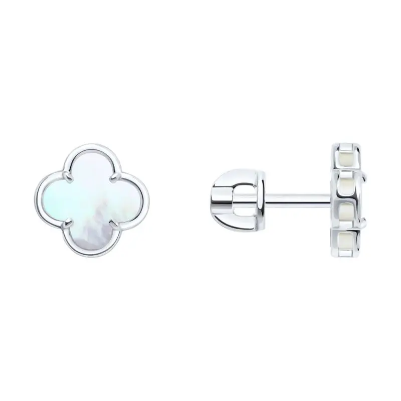 Серьги пуссеты из серебра