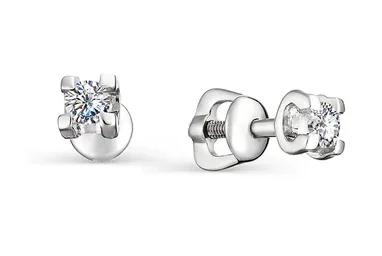 Серьги пуссеты из серебра