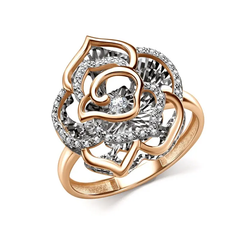 Кольцо декоративное из комбинированного золота