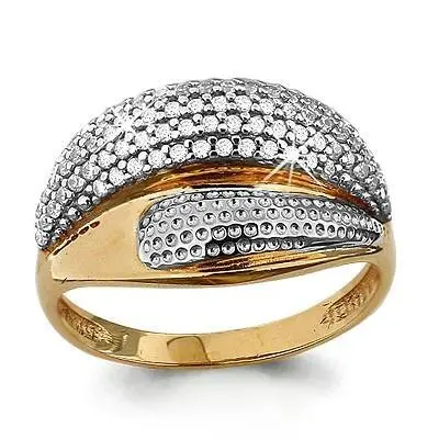 Кольцо декоративное из комбинированного золота