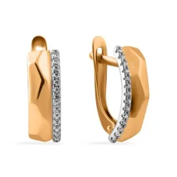 Серьги с английским замком из красного золота