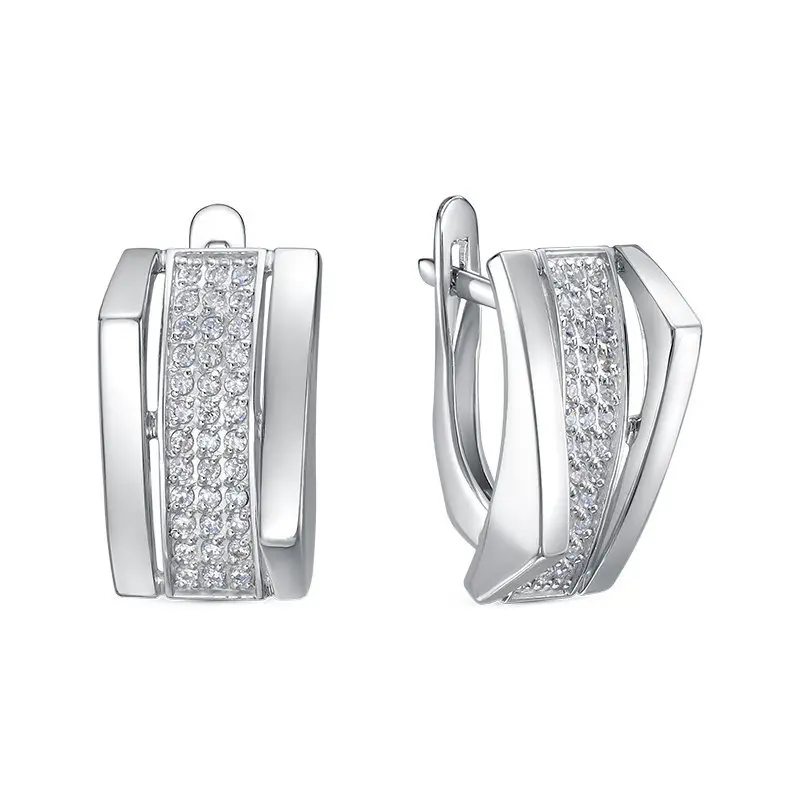 Серьги с английским замком из серебра