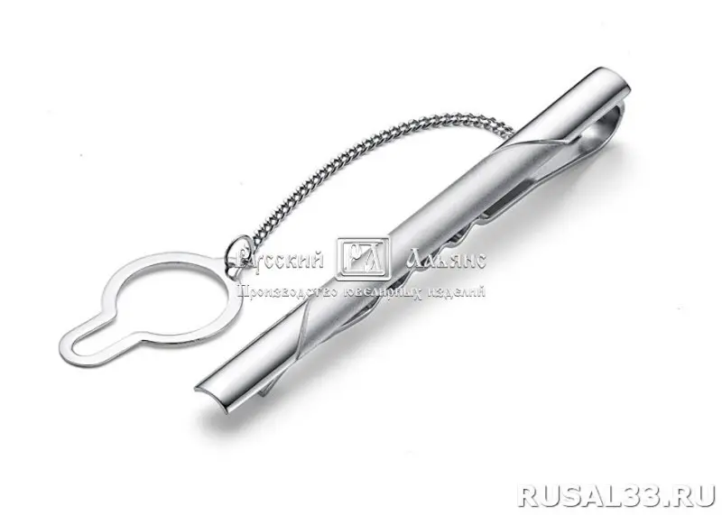 Зажим для галстука из серебра