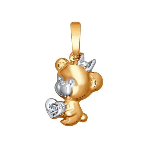 Подвеска декоративная из комбинированного золота