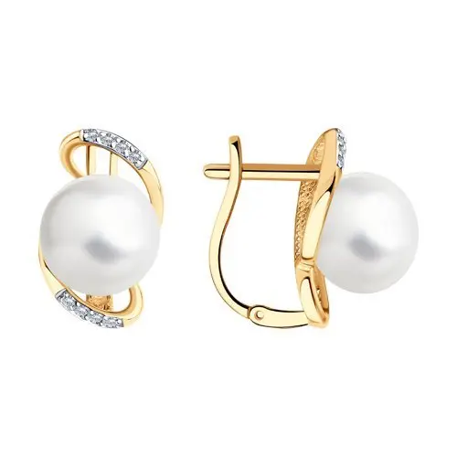 Серьги с английским замком из красного золота