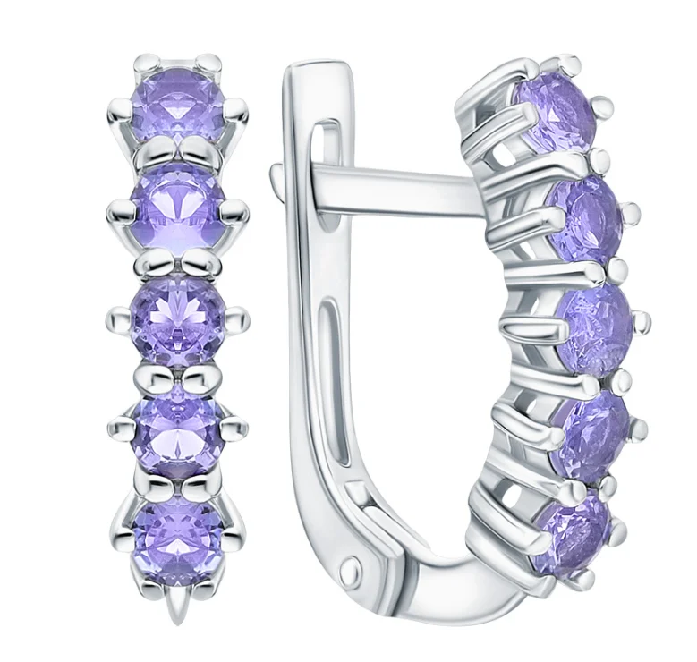 Серьги с английским замком из серебра