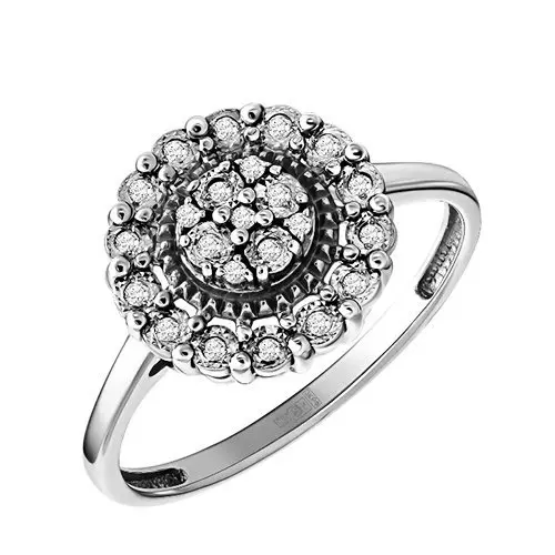 Кольцо декоративное из белого золота