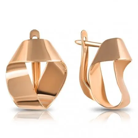 Серьги с английским замком из красного золота