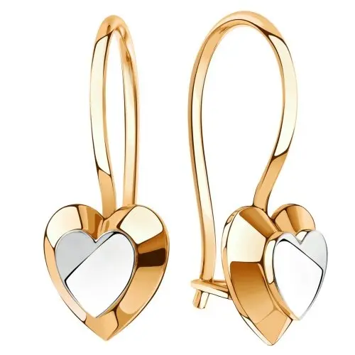Серьги детские из красного золота