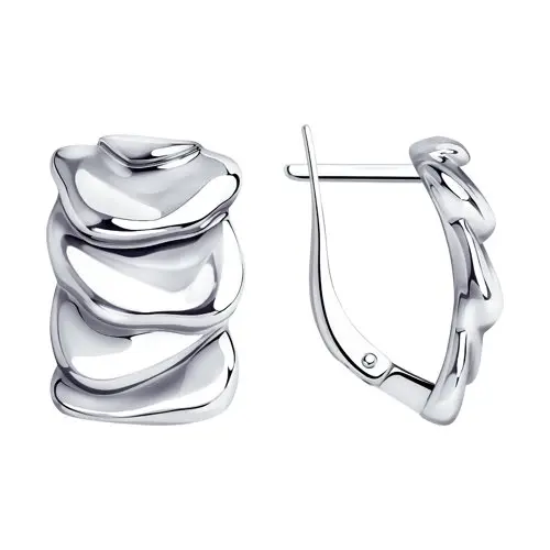 Серьги с английским замком из серебра