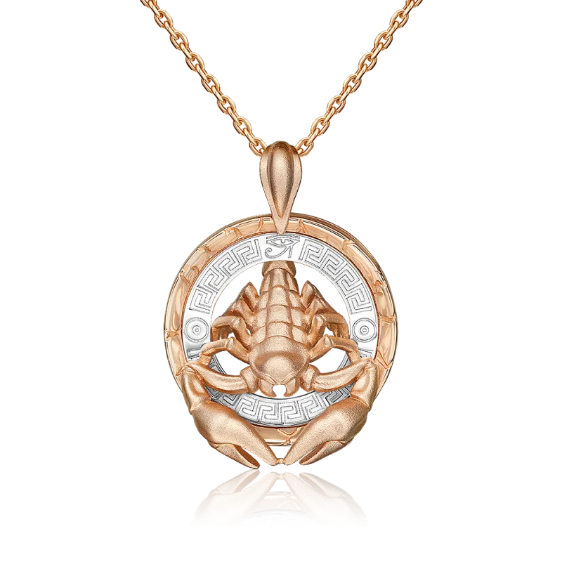 Подвеска знак зодиака из комбинированного золота