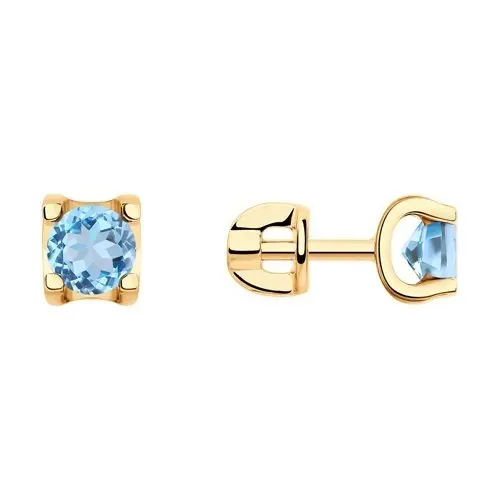 Серьги пуссеты из красного золота