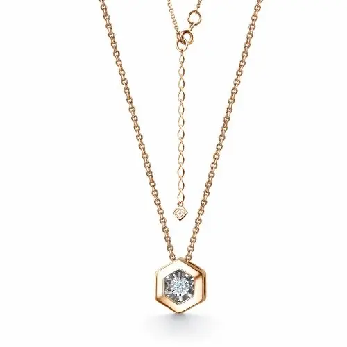 Цепь колье из комбинированного золота