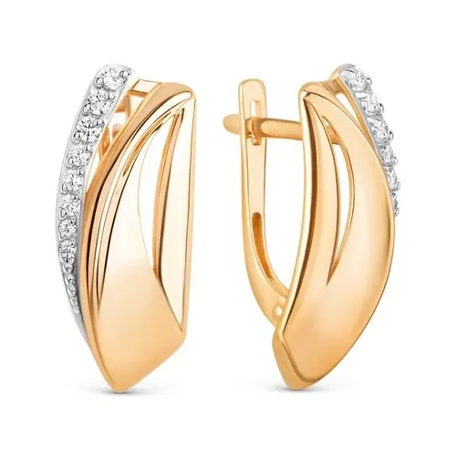 Серьги с английским замком из красного золота