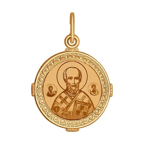Подвеска икона из красного золота