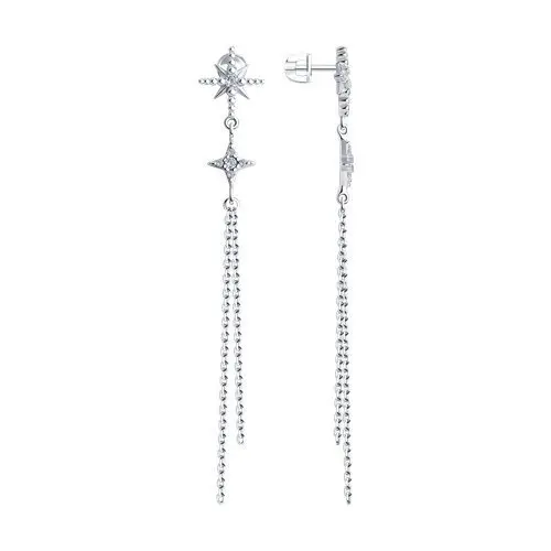 Серьги подвесные из серебра