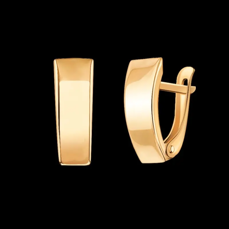 Серьги с английским замком из красного золота