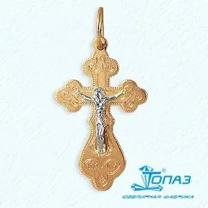 Подвеска крест из красного золота