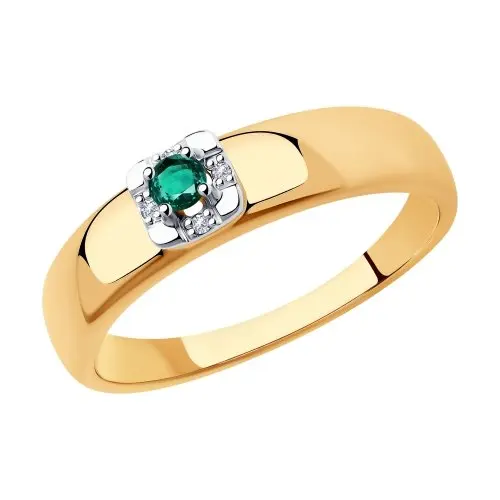 Кольцо декоративное из комбинированного золота