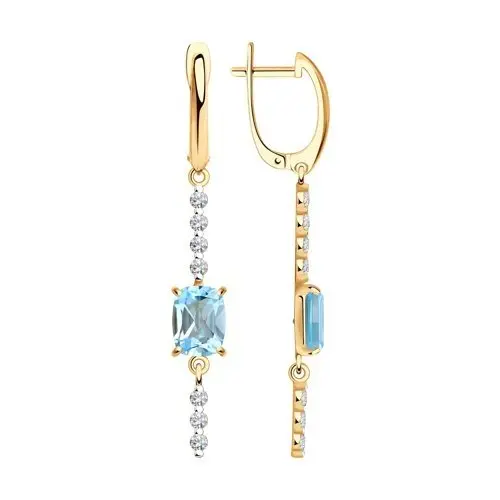 Серьги подвесные из красного золота