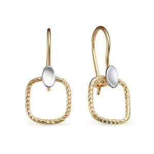 Серьги петельки из красного золота