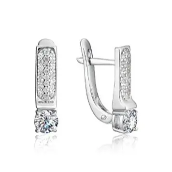 Серьги с английским замком из белого золота