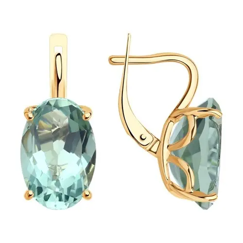 Серьги с английским замком из красного золота