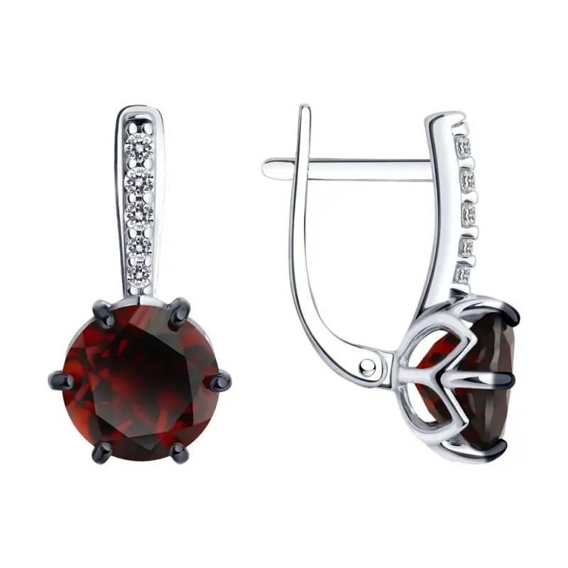 Серьги с английским замком из серебра