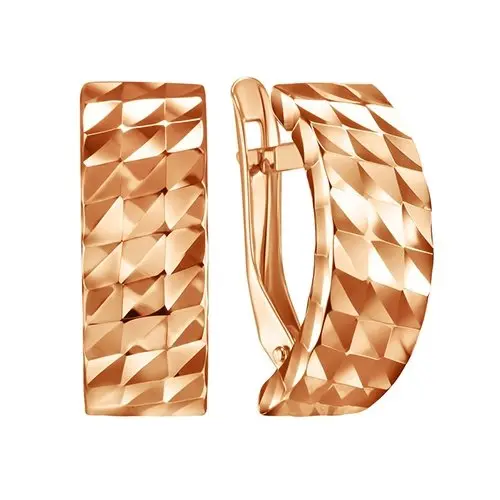 Серьги с английским замком из красного золота