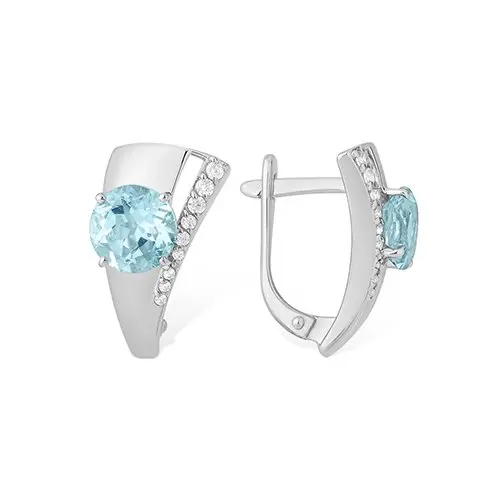 Серьги с английским замком из серебра