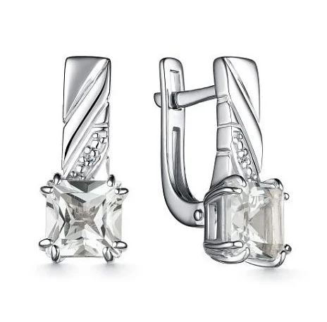 Серьги с английским замком из серебра