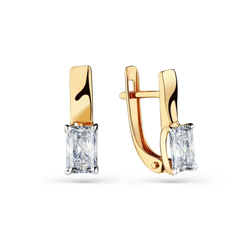 Серьги с английским замком из красного золота